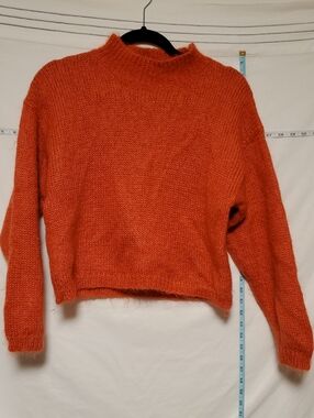 Interim Mohair Blend Orange Sweater Sm Fall Academia Office Cozy Staple Autumn